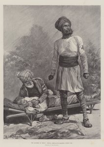 Barmhärtighetens faror, indiska ambulansbärare under eld av Richard Caton Woodville junior