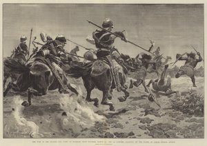 Kriget i Soudan, kampen vid Hasheen, nära Souakim, 20 mars, den 5:e Lancers anfaller på flanken av Osman Dignas attack av Richard Caton Woodville junior