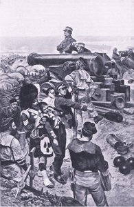 Anfallet på Sevastopol, 1855, illustration från brittiska striderna på land och hav, 1915 av Richard Caton Woodville junior
