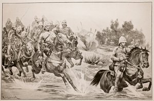 Det stora framsteg: Royal Horse Artillery (Cavalry Division) Crossing the Vaal av Richard Caton Woodville junior