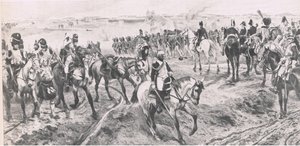 Waterloo 18 juni 1815: The Old Guard, illustration från brittiska Battles on Land and Sea, 1915 av Richard Caton Woodville junior