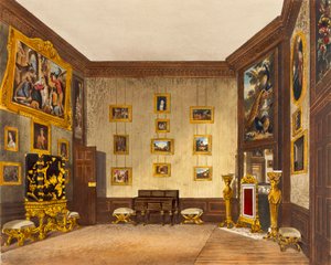 Kungens skrivbord, Hampton Court, ur "The History of the Royal Residences", graverad av Richard Reeve (f.1780), av William Henry Pyne (1769-1843), 1819. av Richard Cattermole