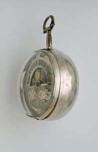 Sidovy av en klocka med parhus, c.1685 (silver) av Richard Colston