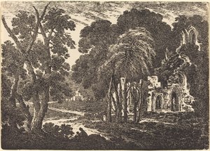 Förstörd Abbey bland träd av Richard Cooper II