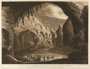 Utsikt på insidan av amfiteatern Vespasion i Rom, vanligen kallad Colosseo av Richard Cooper the Elder