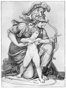 Minerva Directing the Arrow of Cupid, sent 1700-tidigt 1800-tal 1912.