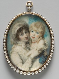 Porträtt av Catherine Clemens och hennes son, John Marcus Clemens, ca. 1800.