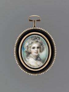 Portrait of a Woman, ca 1785 (akvarell på elfenben, 9 k roséguld, fröpärlor, emalj och glas) av Richard Cosway