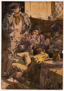 Skiss för att illustrera passionerna - Drunkenness, 1854 av Richard Dadd