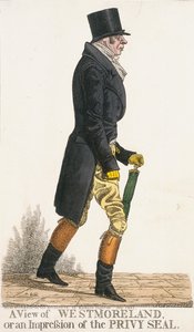 "A View of Westmoreland, or an impression of the Privy Seal", 1821 av Richard Dighton