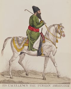 Hans excellens den persiske ambassadören Mirza Abul Hassan Khan under sitt andra ambassadörsbesök i London, 1819 (tryck)