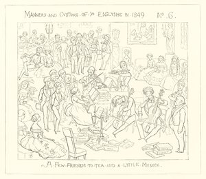 1849, några vänner till te och lite musik av Richard Doyle