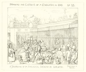 1849, En prospekt av Zoologiska föreningens trädgårdar av Richard Doyle