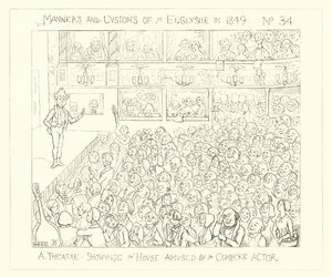 1849, En teater som visar huset road av den komiska skådespelaren av Richard Doyle