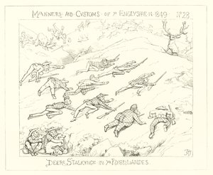 1849, hjortförföljelse i höglandet av Richard Doyle