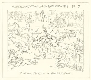 1849, National Sport of Steeple Chasing av Richard Doyle