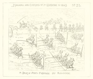 1849, sporten med puntfiske utanför Richmond av Richard Doyle
