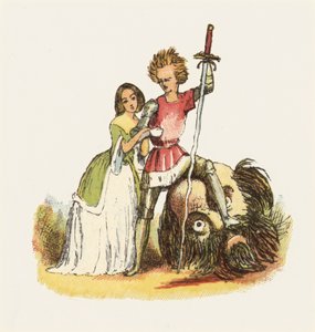 Illustration för Jack The Giant Killer (färg litho) av Richard Doyle
