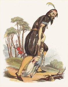 Illustration för Jack The Giant Killer (färg litho) av Richard Doyle