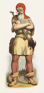 Illustration för Jack The Giant Killer (färg litho) av Richard Doyle