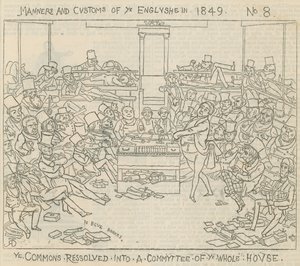 Engelsmännens seder och seder 1849: Commons beslutade sig för en kommitté för hela huset av Richard Doyle