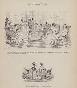 Sida från The American Tour of Mrs Brown, Jones and Robinson (gravyr) av Richard Doyle