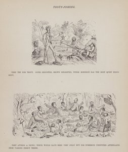 Sida från The American Tour of Mrs Brown, Jones and Robinson (gravyr) av Richard Doyle