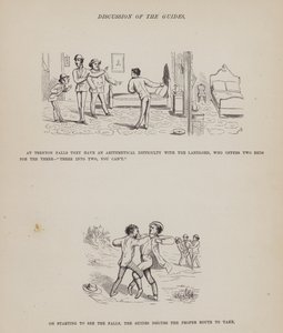 Sida från The American Tour of Mrs Brown, Jones and Robinson (gravyr) av Richard Doyle