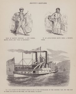 Sida från The American Tour of Mrs Brown, Jones and Robinson (gravyr) av Richard Doyle