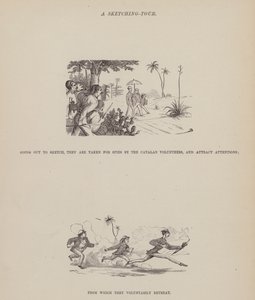 Sida från The American Tour of Mrs Brown, Jones and Robinson (gravyr) av Richard Doyle