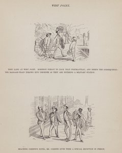 Sida från The American Tour of Mrs Brown, Jones and Robinson (gravyr) av Richard Doyle