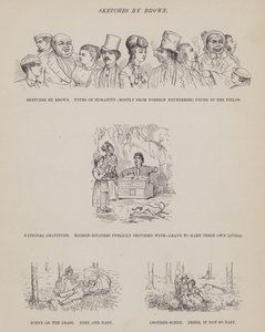 Sida från The American Tour of Mrs Brown, Jones and Robinson (gravyr) av Richard Doyle