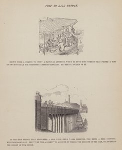 Sida från The American Tour of Mrs Brown, Jones and Robinson (gravyr) av Richard Doyle