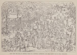 Sida från The American Tour of Mrs Brown, Jones and Robinson (gravyr) av Richard Doyle