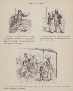 Sida från The American Tour of Mrs Brown, Jones and Robinson (gravyr) av Richard Doyle