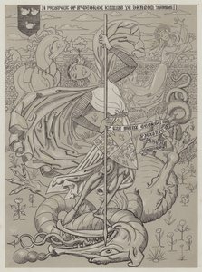 St George dödar draken (akvatint) av Richard Doyle