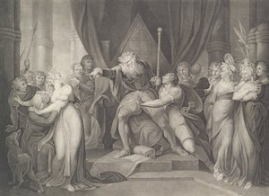 King Lear Casting Out His Daughter Cordelia Shakespeare, K..., publicerad första gången 1792, återutgiven 1852.