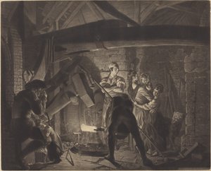 En järnsmedja av Richard Earlom after Joseph Wright