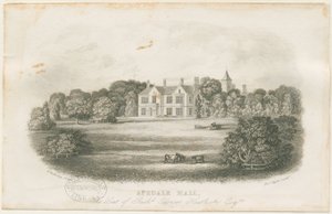 Apedale Hall House and Park: stålgravyr, nd [?sent 1700-tal] av Richard Edensor Heathcote