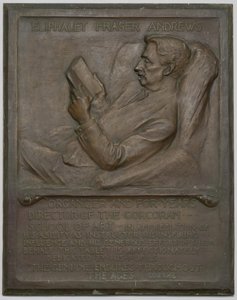 Minnestavla till den sene E. F. Andrews av Richard Edwin Brooks