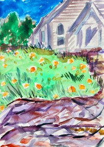 Church on a Hill, Tiburon, 2017 av Richard Fox