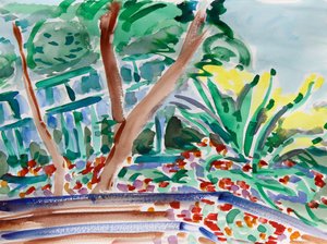 Vårblommor, 2021 (akvarell på papper) av Richard Fox