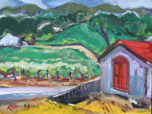 Den röda dörren, Sonoma, 2017 av Richard Fox