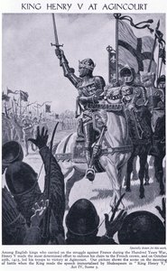 Kung Henrik vid Agincourt 1415 AD, c.1950 av Richard Henry Brock