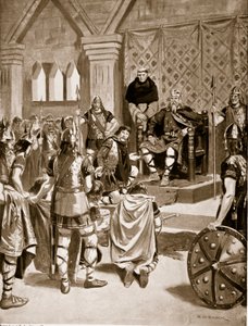Troféer från Karl den Store överlämnade till Offa av Mercia, 786 f.Kr., illustration från 