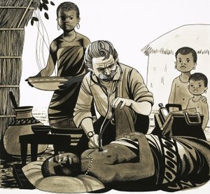 En man med ett uppdrag: Den musikaliske doktorn (Albert Schweitzer) (illustration)
