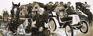En bullrig ny motorbil som skrämmer bybor och deras hästar av Richard Hook