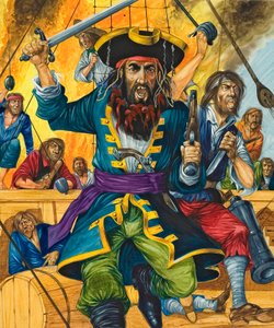 Blackbeard (ca 1680-1718) (gouache på papper) av Richard Hook