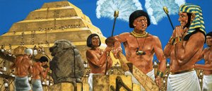 Imhotep, astronom och arkitekt, med farao Zoser