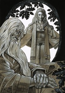 Merlin och Vivian, älvan Lady of the Lake av Richard Hook